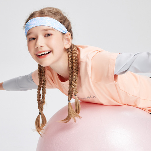 New  Children's Quick-Dry Breathable Long-Sleeve Two-Piece T-Shirt, Middle-Child Yoga and Ice Skating Suit, Solona Color Clash