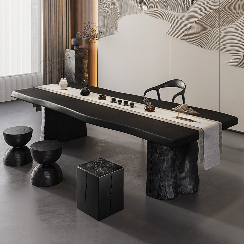 [핫 세일] 1.6m 티 테이블 + 슈멧 의자 + 나무 부두*3