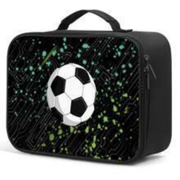 7 bolsas de comidas de mano cuadrada de impresión de fútbol patrón de pelota de niños caja de comidas al aire libre bolsa de almuerzo escolar image 3