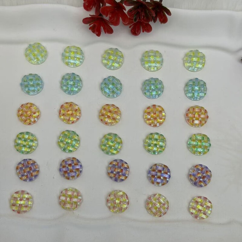 New Cartoon Colorful Braided Flower Nail Art Decorations Cute Donut Ornaments Resin DIY Nail Accessories