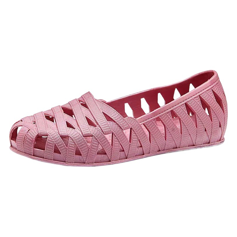 2023 nuevo estilo coreano de las mujeres sandalias verano cerrado dedo del pie hueco agujero plano enfermera agujero mamá zapatos