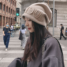 博主推薦~韓國復古毛線堆堆帽女冬季加厚保暖雙層針織帽護耳包頭