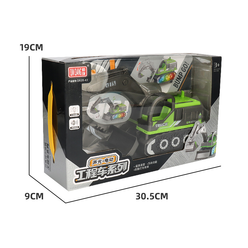 Coche de juguete de la excavadora eléctrica para niños Luz DE LA MÚSICA Modelo de simulación de vehículo de ingeniería universal