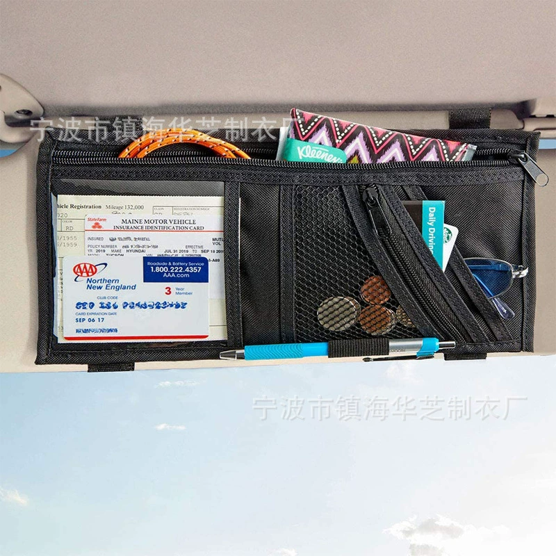 Автомобильный солнцезащитный козырек сумка для хранения на молнии переднее окно автомобиля Оксфорд подвесная Съемная сумка для хранения