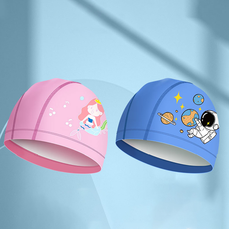 Children's Swimming Cap Pu Fabric Waterproof Ear Protection Long Hair Cute Cartoon Comfortable Non-Tightening Swimming Cap for Kids Boys and Girls Children's Swimming Cap Pu Fabric Waterproof Ear Protection Long Hair Cute Cartoon Comfortable Non-Tightening Swimming Cap for Kids Boys and Girls