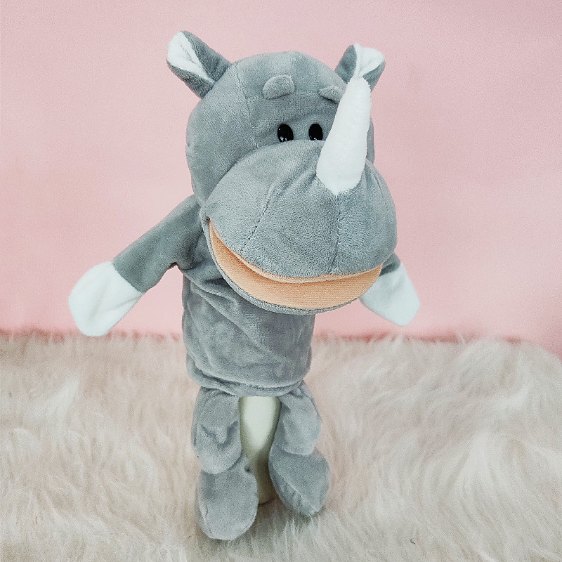 Muñecas de dibujos animados boca abierta muñecas de jardín de infantes muñecas interacción padre-hijo guantes abdominales educación temprana infantil