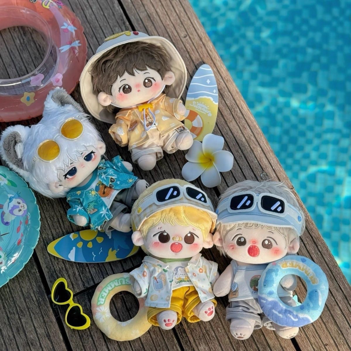 와복 20cm 코코넛 모름섬 면화 인형 귀여운 옷 교환 세트 인형 교환 피규어