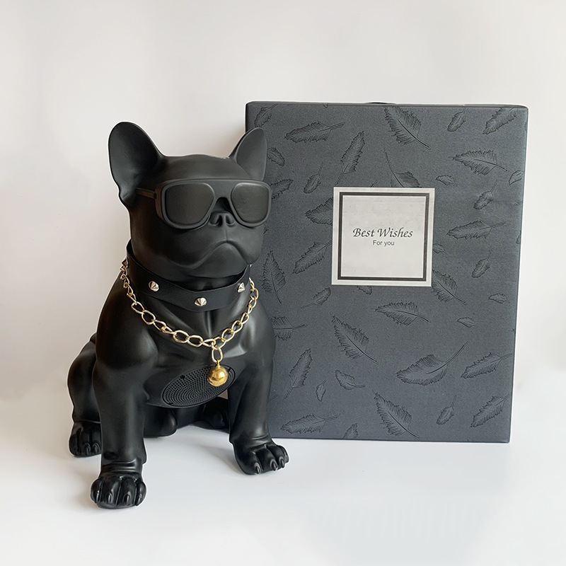 Bulldog subwoofer todo el cuerpo sonido de perro adornos de automóvil cabeza de perro altavoz bluetooth novio explosión de cumpleaños