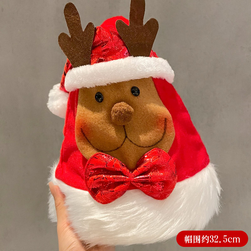 卸売りかわいいクリスマス帽子供成人サンタクロース帽子祝日衣装祝日プレゼントぬいぐるみ雪人帽|undefined