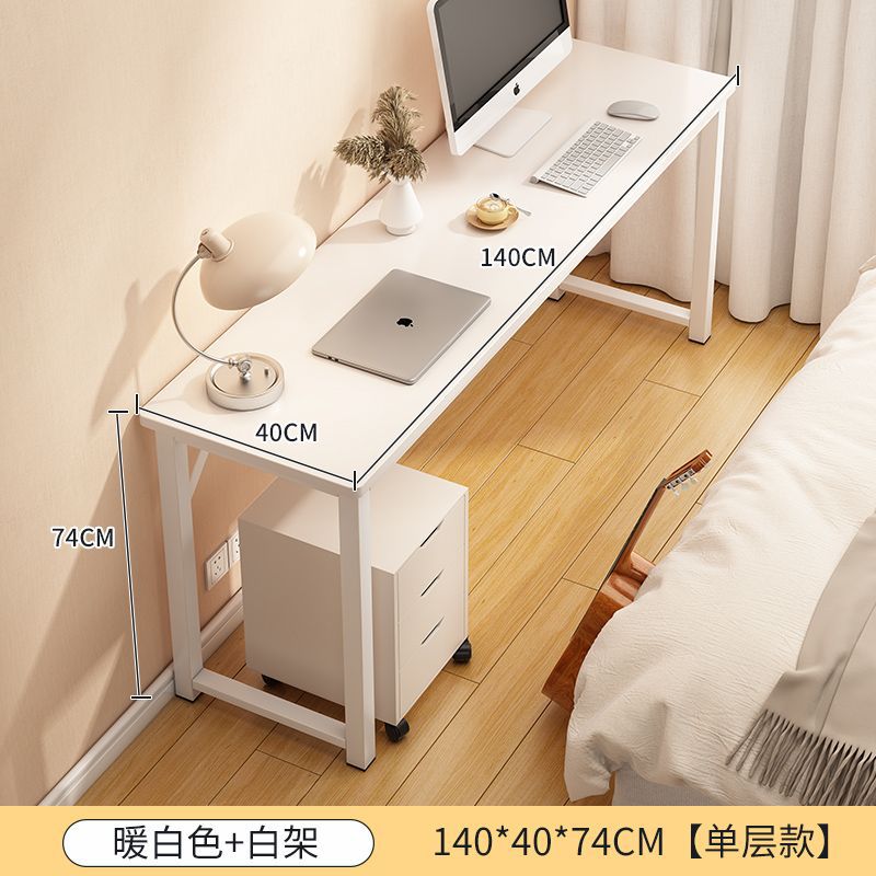 Escritorio de computadora, dormitorio de escritorio, escritorio de oficina en el hogar, escritorio largo, apartamento pequeño, estrecho contra la pared, escritorio de estudiante, estudio