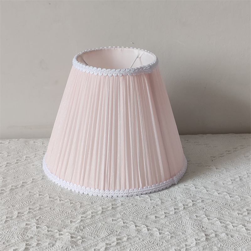 Cruz-frontera Rosa princesa seda arruga tela hecha a mano pantalla redonda anti-piercing ojo shading lámpara de mesa lámpara de pared Accesorios