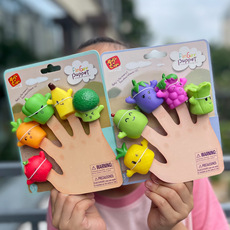 幼儿园故事教具宝宝手偶玩具儿童早教搪胶水果摆件玩偶手指偶