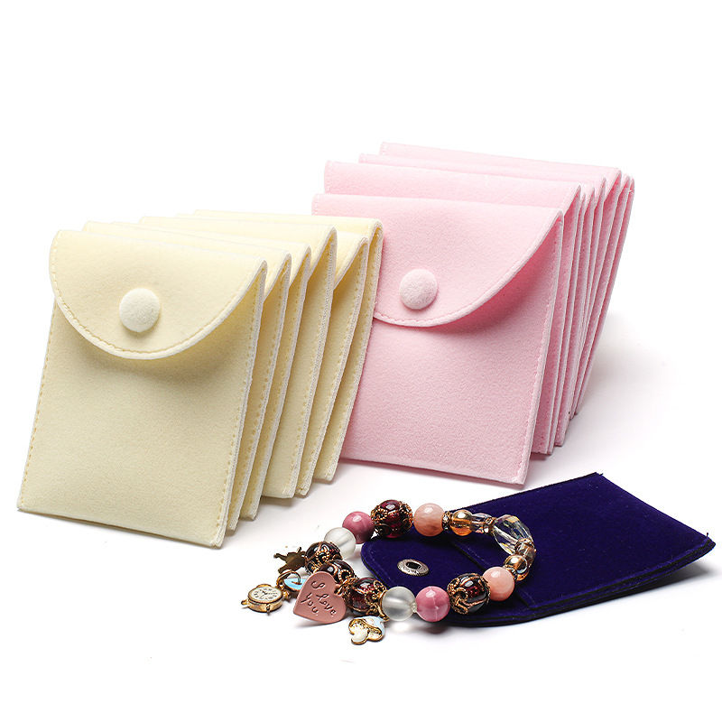Jewelry Pouches with Flap and Hidden Clasp, Velvet Bags for Rings & Necklaces, Storage Bags for Accessories, Small Fabric Pouches for Collectibles—Wholesale