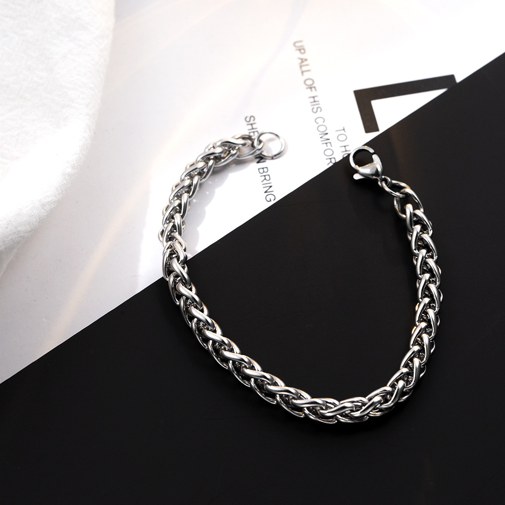 Stainless Steel Bracelet Men's Fashionable Hip Hop ins Keel Titanium Steel Bracelet Fashion Design Fadeless Bracelet Jewelry