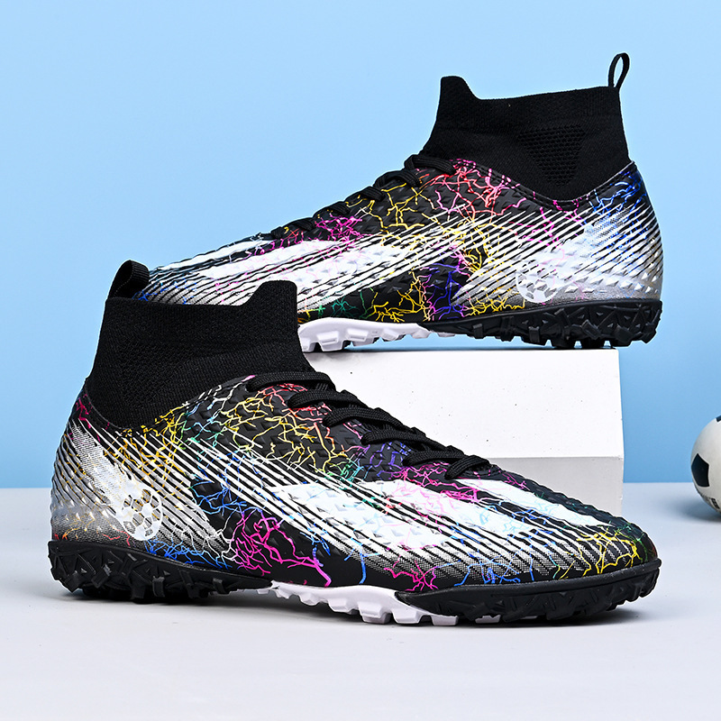 Zapatos de Entrenamiento de Fútbol de Caña Alta para Jóvenes TPU Ligero para Césped Natural y Artificial