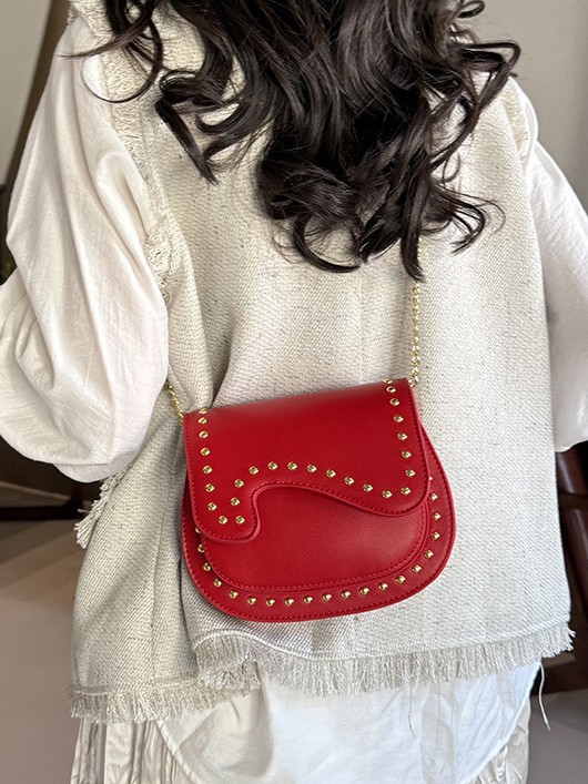 Bolso de diseño de nicho para mujeres 2026 comercio exterior nuevo bolso de cadena multicapa, tela de alta calidad, silla de remaches