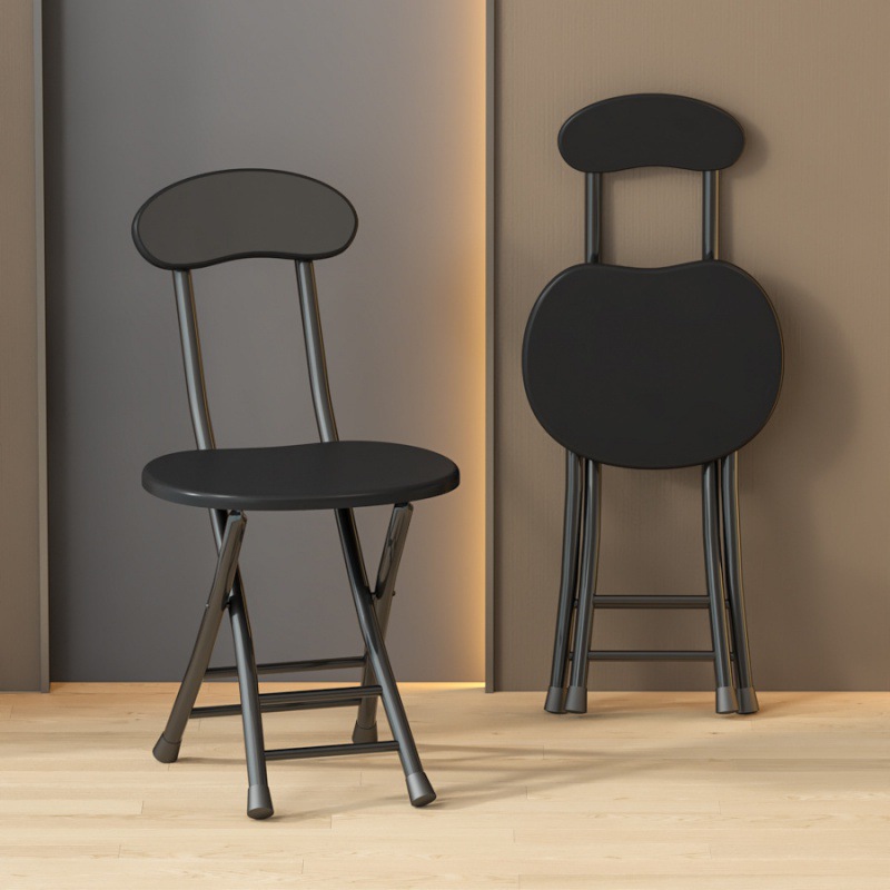 Silla plegable, taburete, silla para el hogar, mesa de comedor, taburete alto, taburete redondo pequeño, banco de respaldo con correa de caballo, simple y portátil
