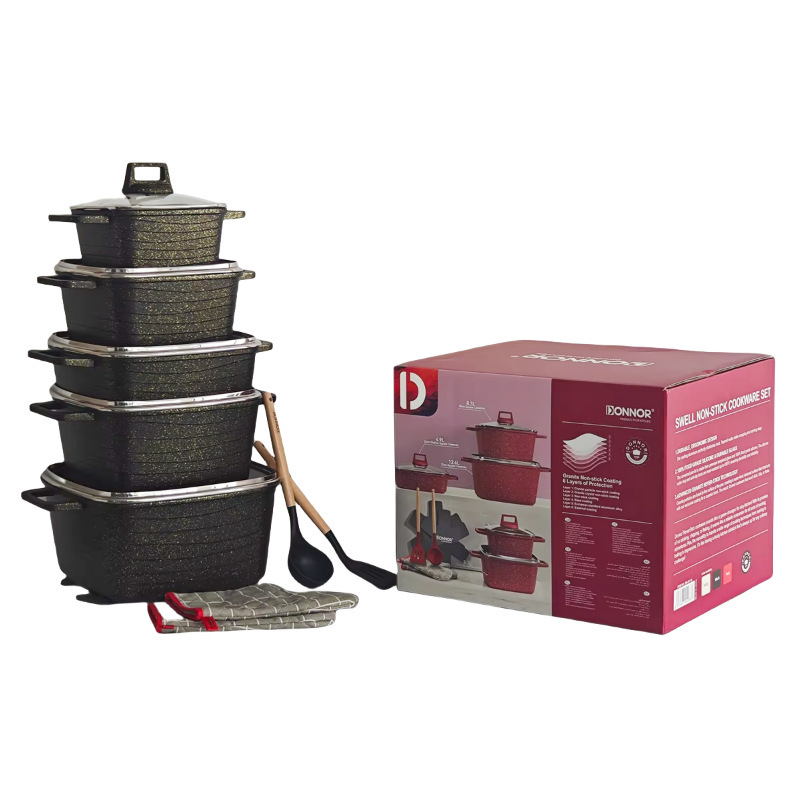 DONNOR ondulado 15 piezas casero antiadherente prensado conjunto de placas de marmol doble chasis placas de platina