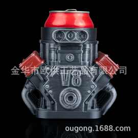 跨境机械朋克 V8 发动机罐架 工业风桌面饮料收纳架155