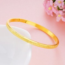 越南沙金磨砂满天星卡扣手镯少女开口调节手环铜镀金仿金首饰批发