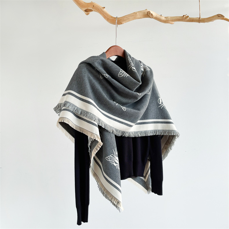 Herbst und winter neue temperament biene großen quadratischen schal urlaub stil kaschmir warmen schal schal_voghion.com