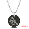 Necklace stainless steel, pendant engraved, European style, flowered, Birthday gift