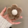 Тёмно‑кофейный (9 см, плюшевая цветочная заколка)