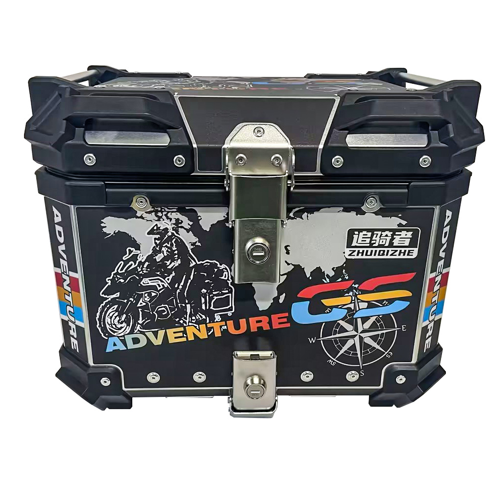 Motocicleta tronco brújula pegatinas 36L/55L de liberación rápida base de aleación de aluminio tronco caja de herramientas de almacenamiento tronco