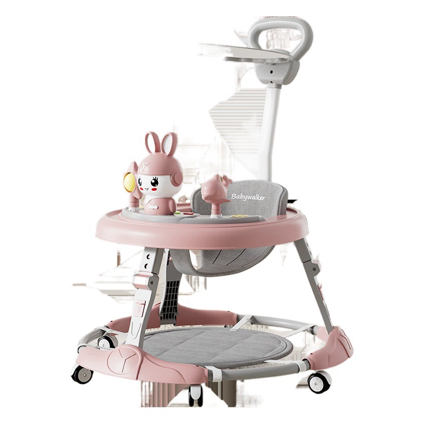 7-скоростные регулируемые многофункциональные складные детские ходунки с защитой от опрокидывания для детей 6-18 месяцев
