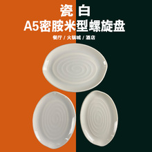 瓷白A5料仿瓷密胺餐具平头腰盘西餐厅菜盘小菜盘蒸鱼盘椭圆盘商用