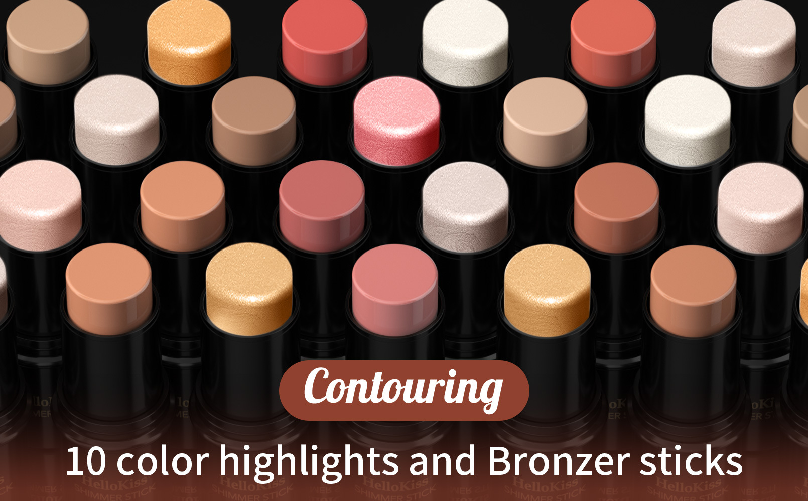 HelloKiss Highlight Brightening Contouring Stick Three-dimensional Face Base Multi-color Highlight Shadow Concealer Pen Makeup details Picture