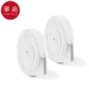 Elastic white shoelaces, 2 pair