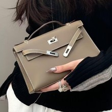 一代凯丽包头层swift牛皮单肩斜挎包半手工真皮手提mini链条包女