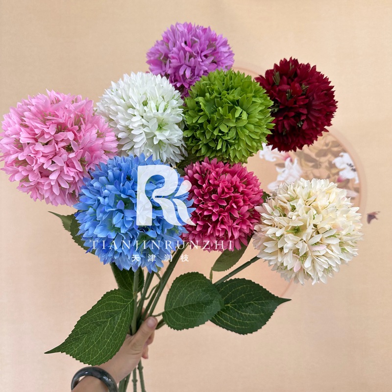 花藝師推薦羅曼繡球仿真花婚禮路引裝飾擺放假花大蔥球插花婚慶花