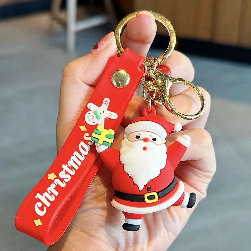 クラシックな新しいクリスマスキーホルダー人形ペンダントクリスマスツリートナカイ雪だるまキーホルダー子供キャッチャー小さなギフト|undefined