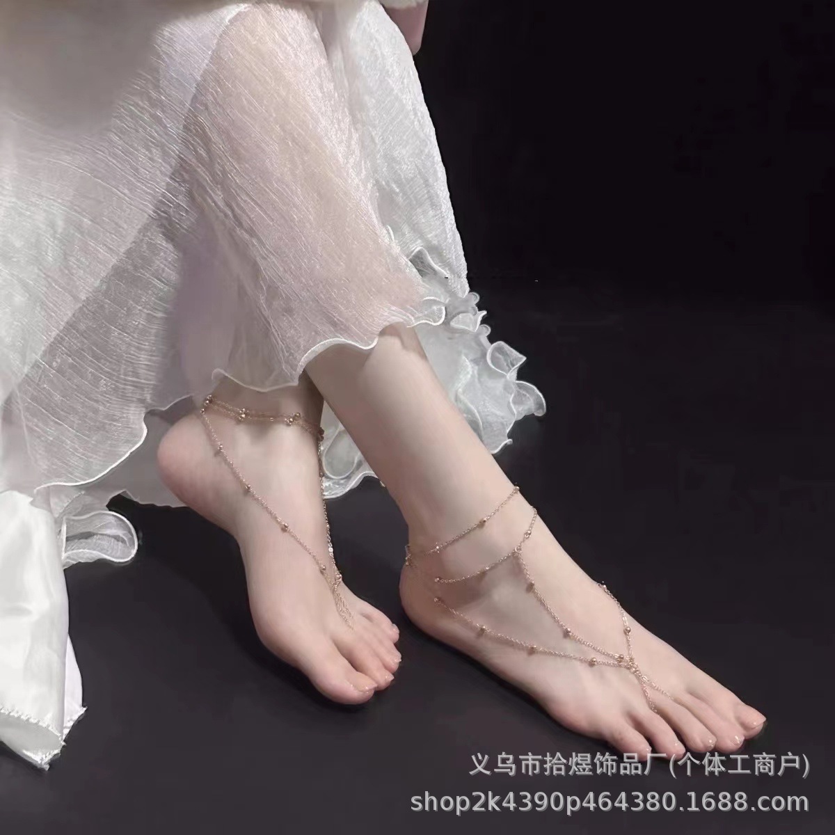 网红纯欲风性感脚链女超仙气质简约高级感脚腕佩戴高跟鞋穿搭足链