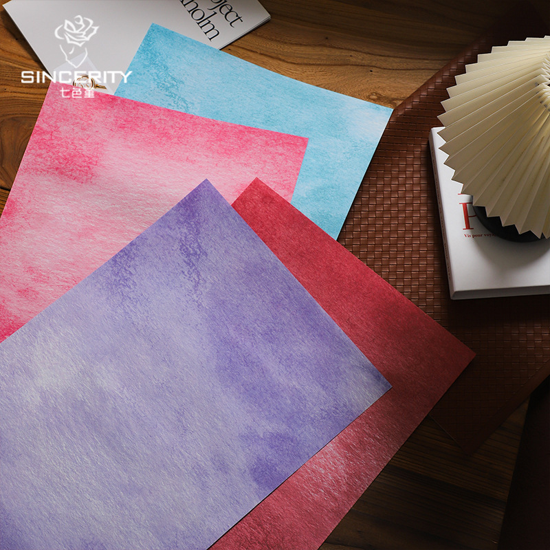 Tintado de tinta de siete colores, papel de envoltura de textura de alta calidad, florecimiento, material de embalaje de ramo, papel floral, flores de bricolaje