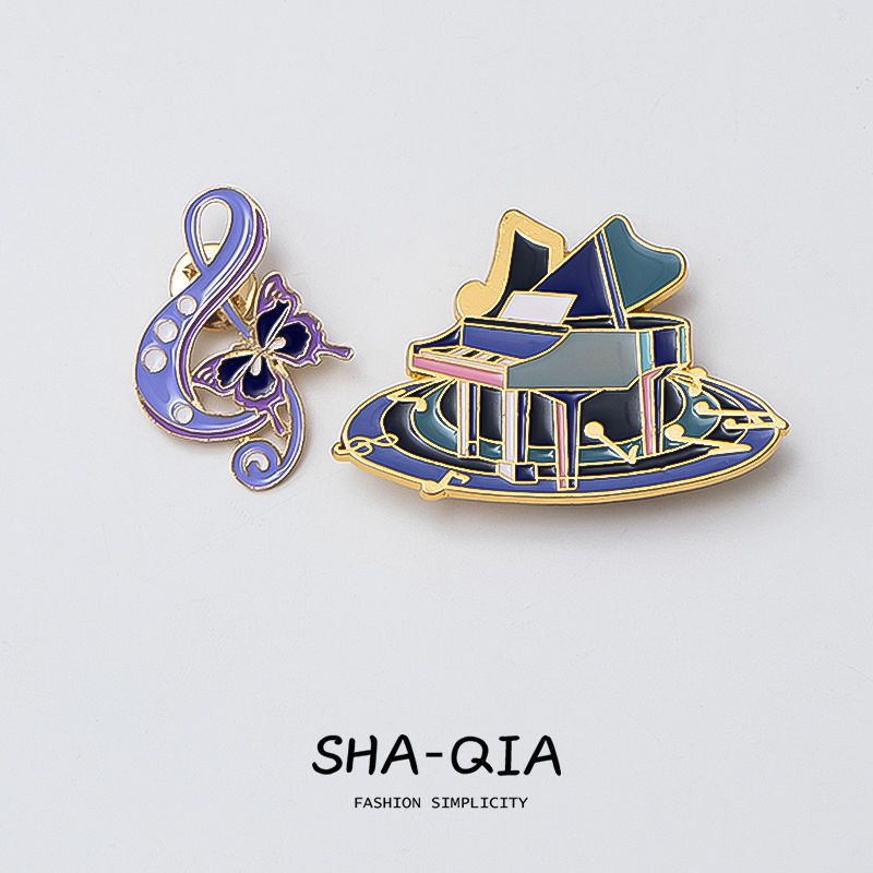 Musician Piano Note Brooch Female Niche Design Sense High-end Temperament Art Student Small Gift Metal Badge Male