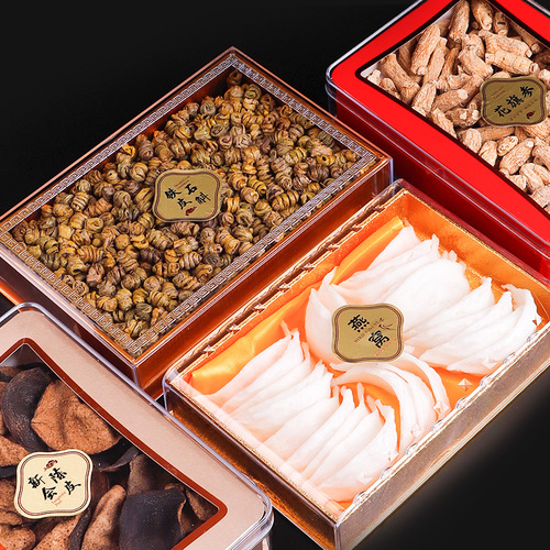 Wholesale gift box sea cucumber transparent acrylic packaging box American ginseng bird's nest Yuanbei local specialty tonic box