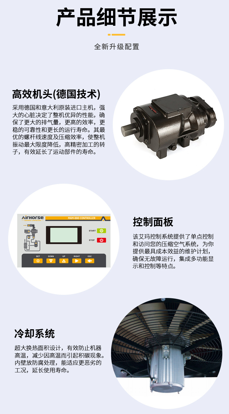 7.5/15/22KW Emma permanent magnet frequency conversion air compressor four-in-one high-efficiency energy-saving stable air compressor