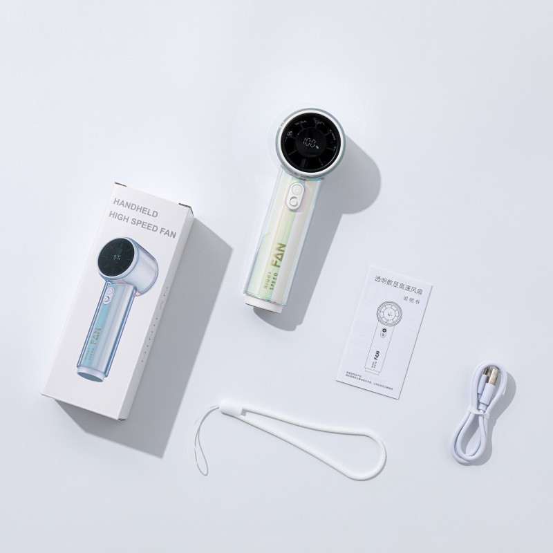新型高速冷凍USB手持ちファン屋外携帯100速風力軽音無葉ミニファン|undefined