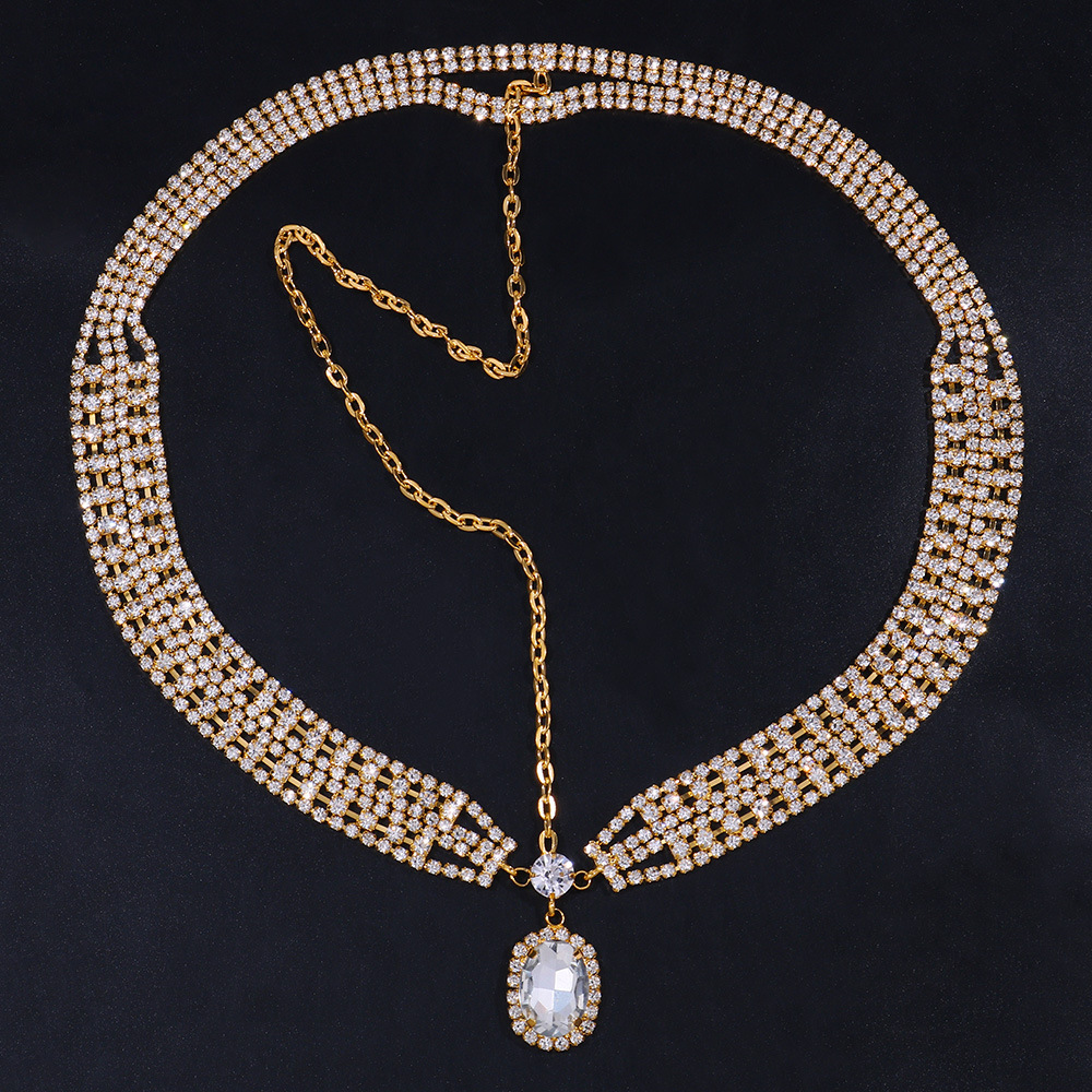 Rhinestone Forehead Chain Vintage Ethnic Style Hair Accessory_voghion.com