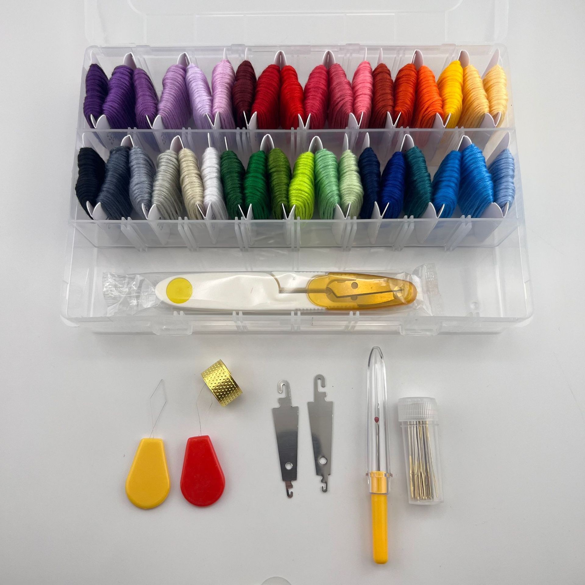 DMC hilo de punto de cruz tablero de bobinado 50 colores 100 colores traje 8 M hilo de bordado de algodón ecológico de 6 hilos 12 tarjetas de hilo al por mayor