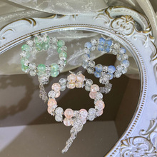 古风磨砂蝴蝶玫瑰流苏琉璃手串女生小众高级串珠手链景区摆摊批发