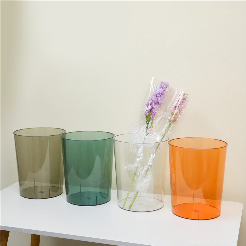pet desktop trash can living room household transparent toilet kitchen flower arrangement large office bedroom wastebasket flowerpot