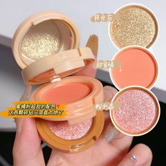 Cross-border makeup HUDAMOJI three-layer high-gloss blush and contour powder all-in-one palette 3 colors wholesale foreign trade export
