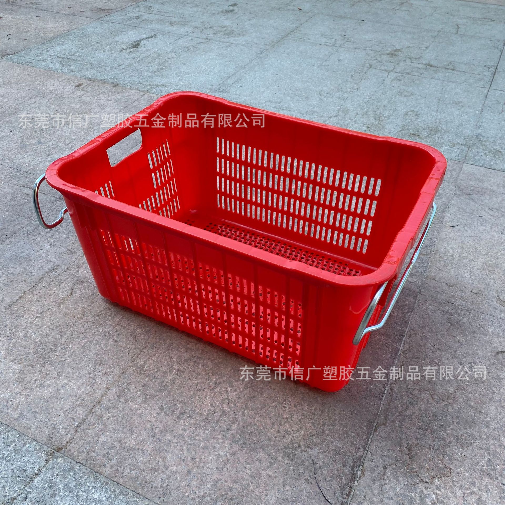 生产加厚菜箩 带铁耳红色萝620*420*300mm套叠箩筐蔬果基地运输筐