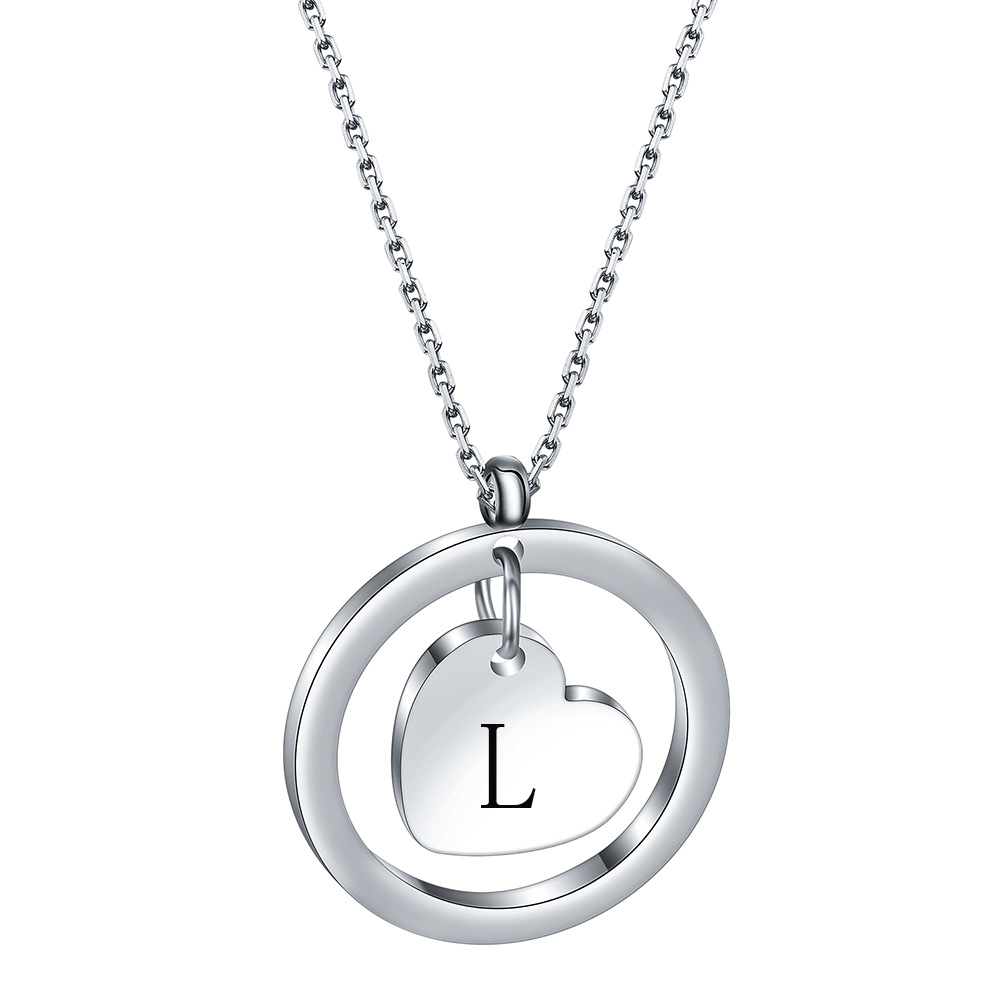10g Weight Pendant Necklace Classification cable chain Chain Type 1 Piece Quantity Simple Style Letter Stainless Steel Titanium Steel Plating Pendant Necklace