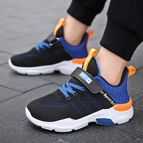 Children's shoes summer breathable flyknit sports shoes soft sole boys running shoes primary school students' shoes children's network shoes