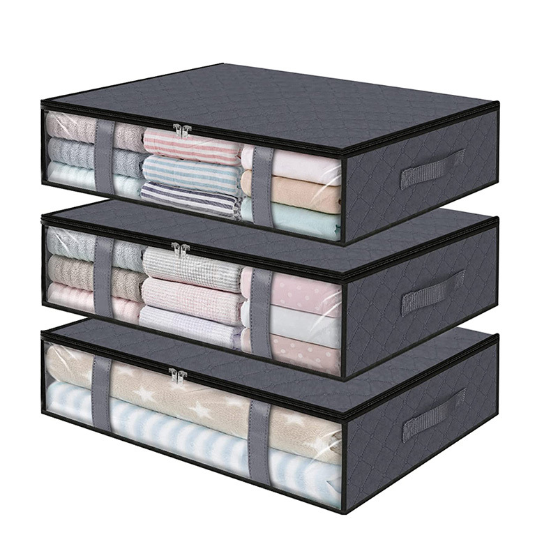Bolsa de almacenamiento de edredón debajo de la cama armario ropa acabado bolsa plegable móvil caja de almacenamiento de edredón